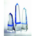 10" Blue Obelisk Optical Crystal Award